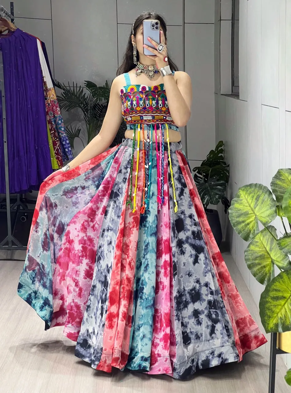 WMT 8077 Gorgette Printed Multi Designer Top Lehenga Navratri Collection 2026
