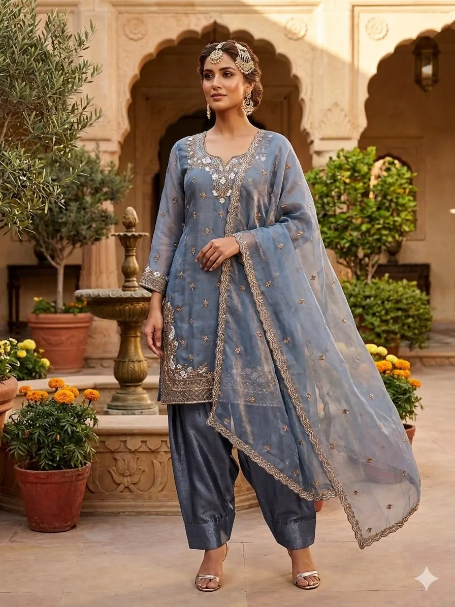 ADS 7109 Fendy Embroidery Sequence Festival Pakistani Salwar Suit