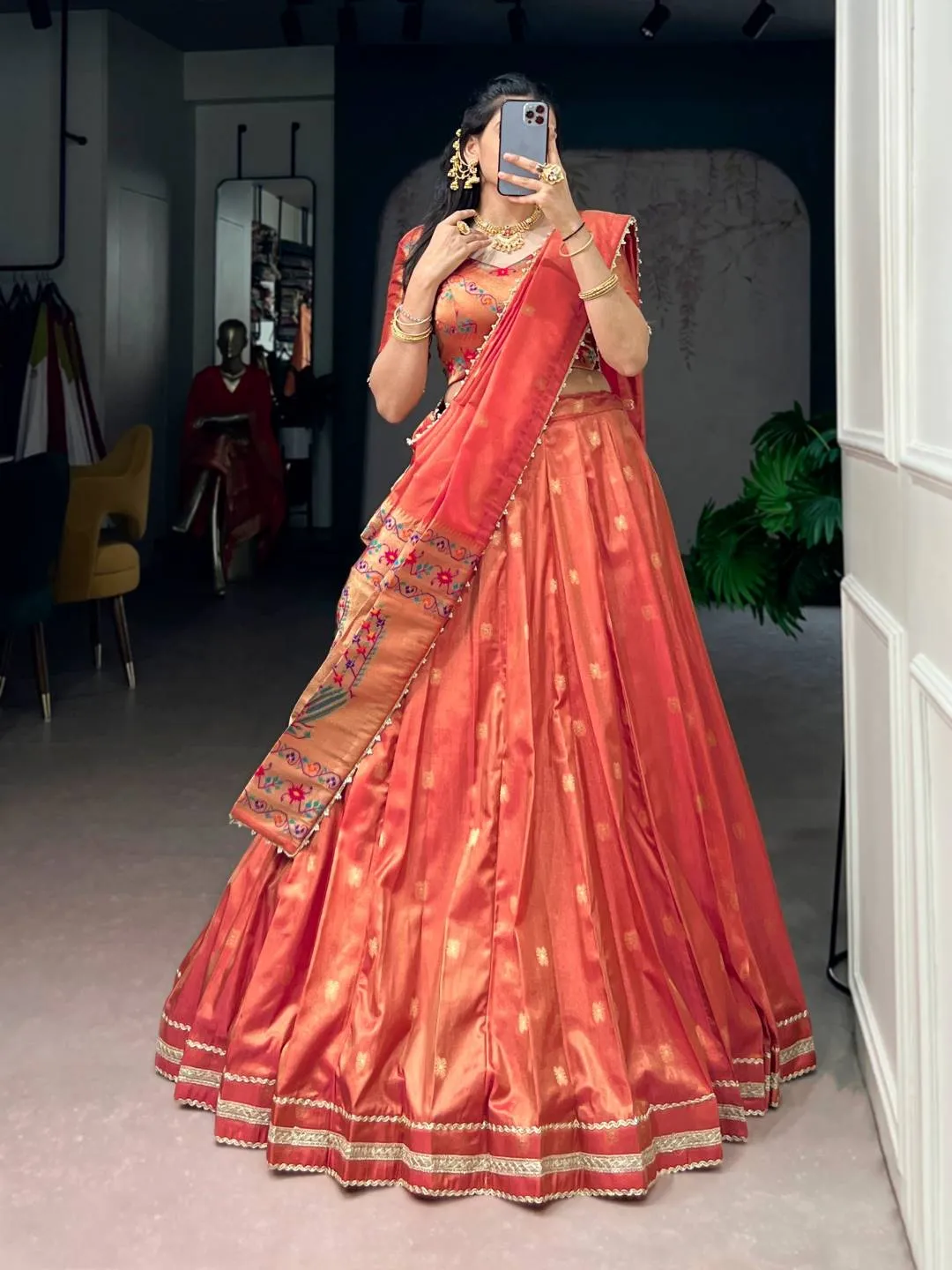Beautiful WMN 2021 Shimmer Zari Weaving Work Lehenga Choli Collection 2026