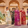 Laxmi 1086 Crepe Silk Weaving Work Wedding Saree Exporter in India