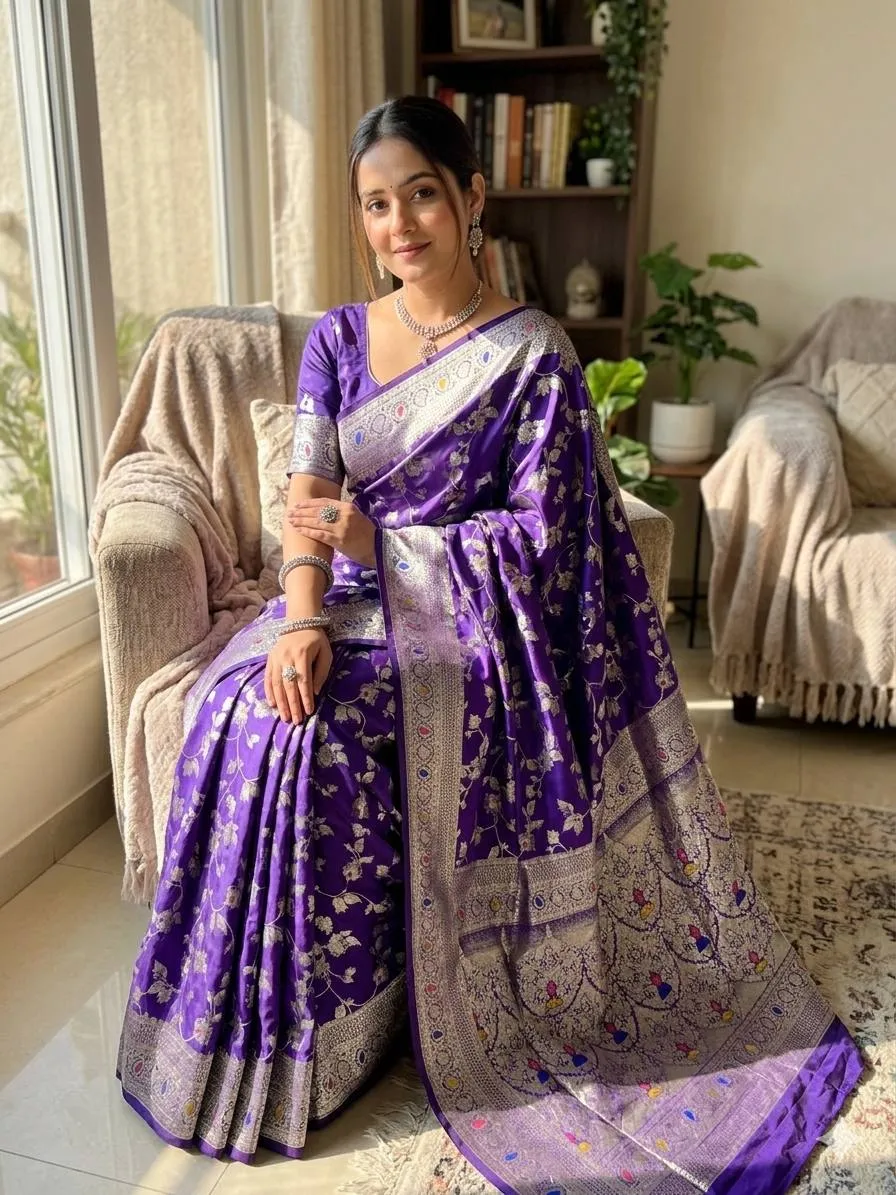 Laxmi 1106 Silk Weaving Work Banarasi Saree Wholesale Market in India