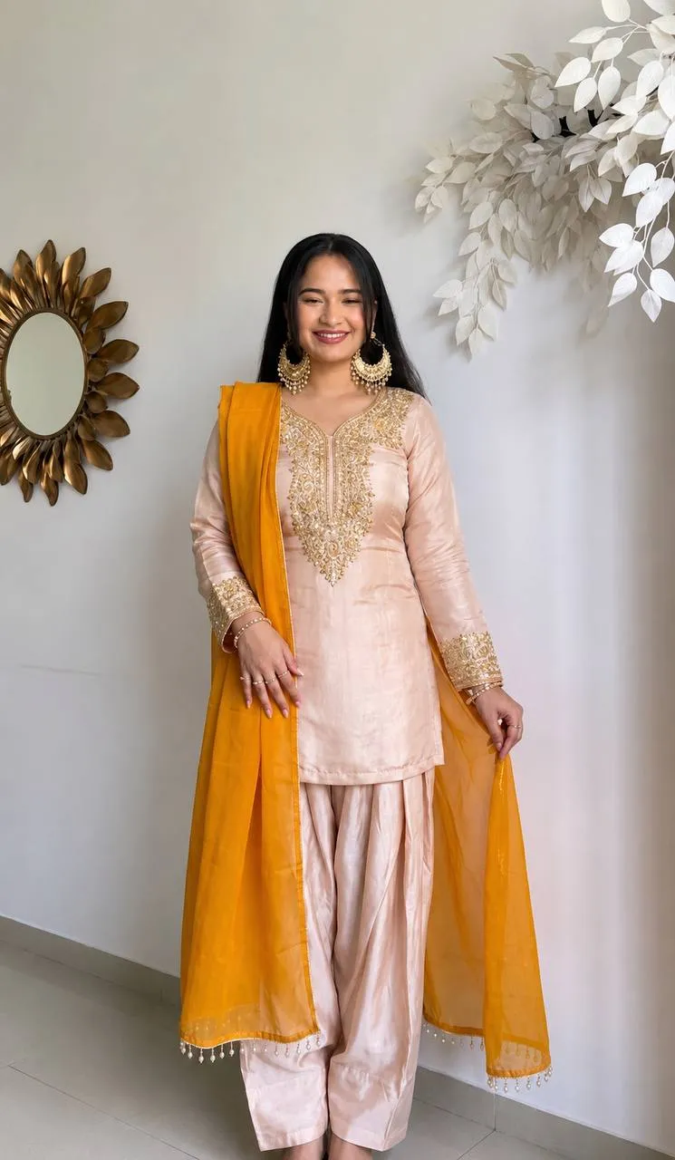 Sabina 542 Satin Glass Embroidery Thread Work Salwar Suit Wholesale Market