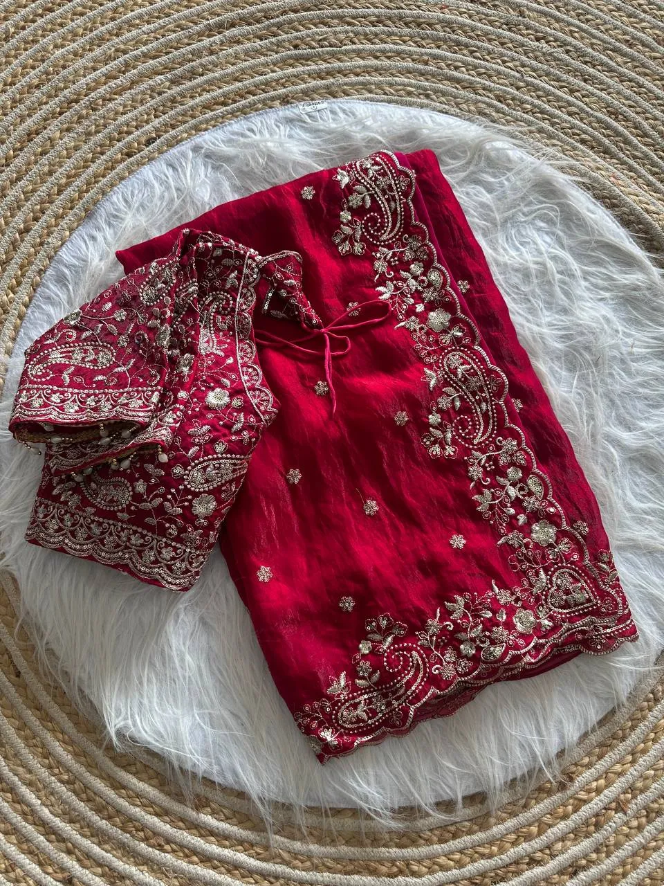 MHV Mrinal Fandy Sattin Silk Embroidery Work Saree Busines Market in India