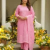 LFK 1002 Cotton Office Wear Baby Pink Readymade Dress