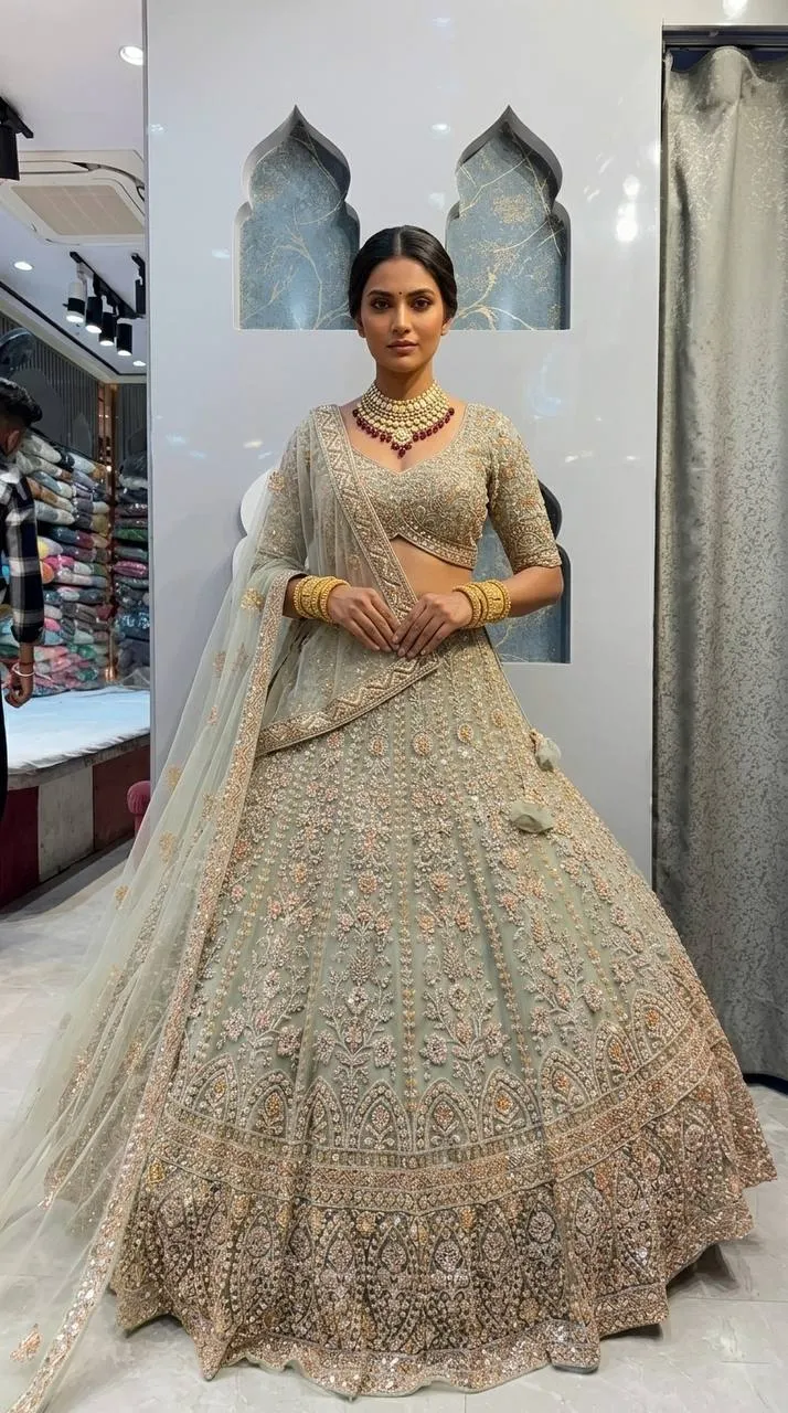 SBD 1749 Georgette Sequence Work Bridal Lehenga Choli Exporter in India