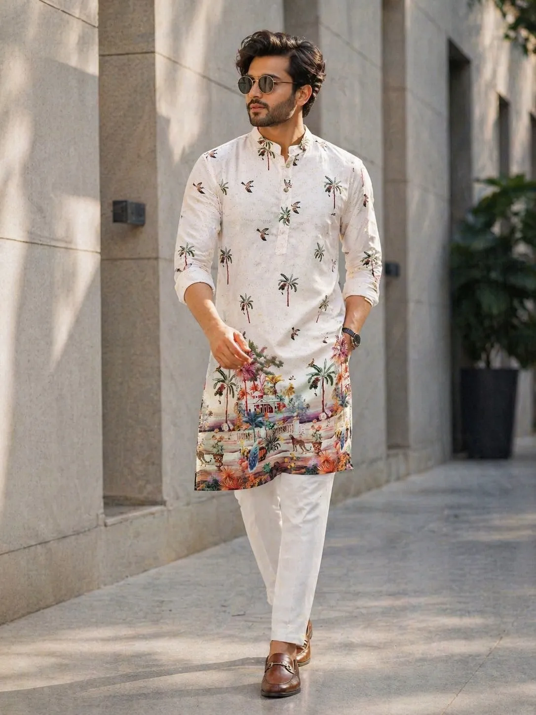 Kiara Cotton Crochet Sequance Work Printed Festival Kurta Pyjama Suplier Online Shopping