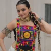 Mohini 7146 Satin Kutchi Gamthi Embroidery Mirror Work Navratri Top