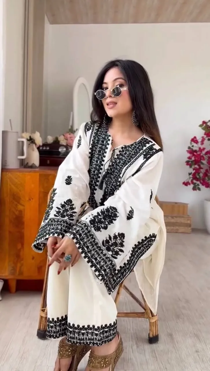 Sabina 5349 Rayon Butti Silk Embroidery Work Trending Kurti Palazzo
