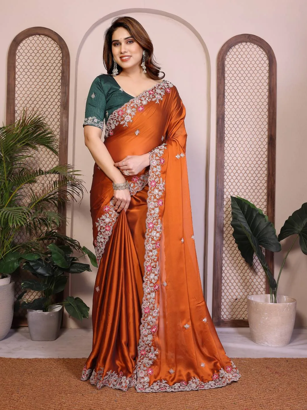 Kiara Oreva8 Rangoli Silk Embroidery Work Wedding Saree Collection