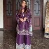 C585 1477 French Crepe Thread Embroidery Work Party Wear Kurti Palazzo Set