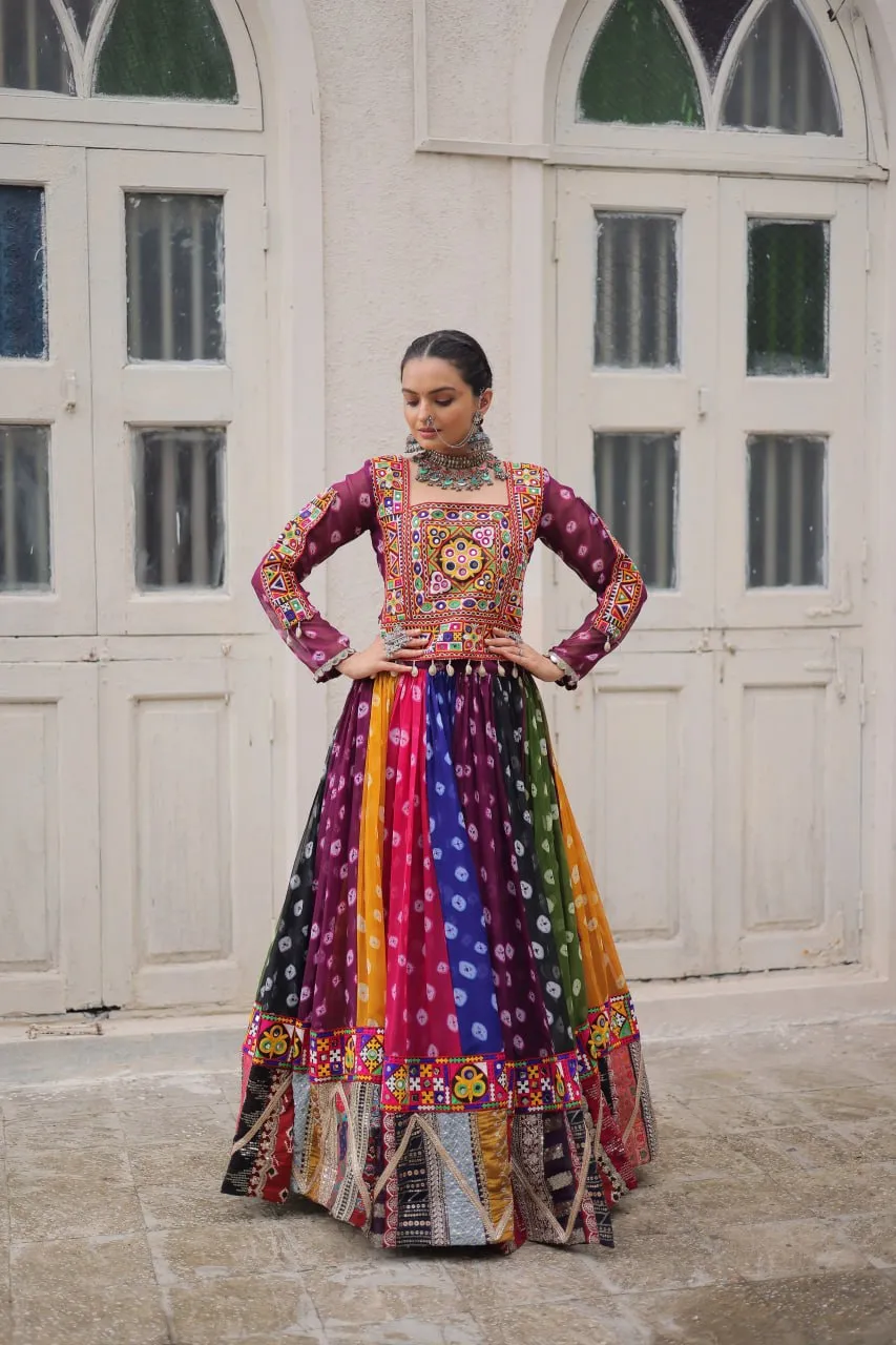 Mohini 7138 Georgette printed Gamthi Work Navratri Skirt Top Collection