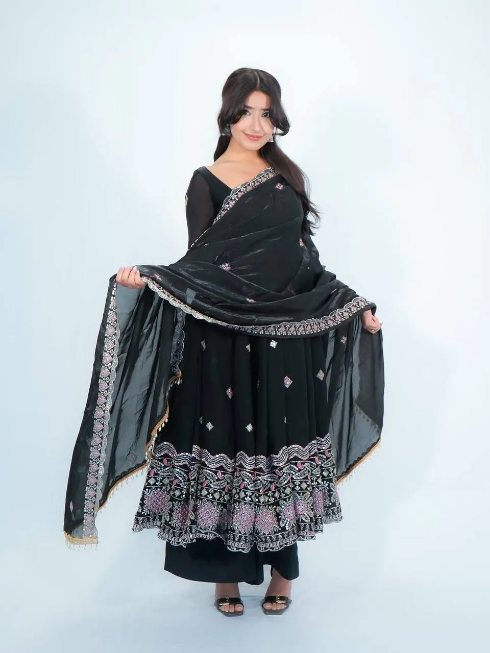 Stylish Deepika 1619 Fendy Silk Thread Sequence Party Wear Gown Sharara With Dupatta 2026