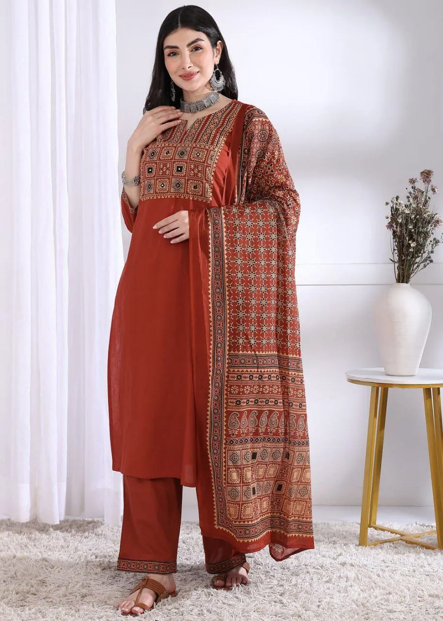 ATQ Reyon Slub Printed Trending Collection Durgapuja Readymade Dress