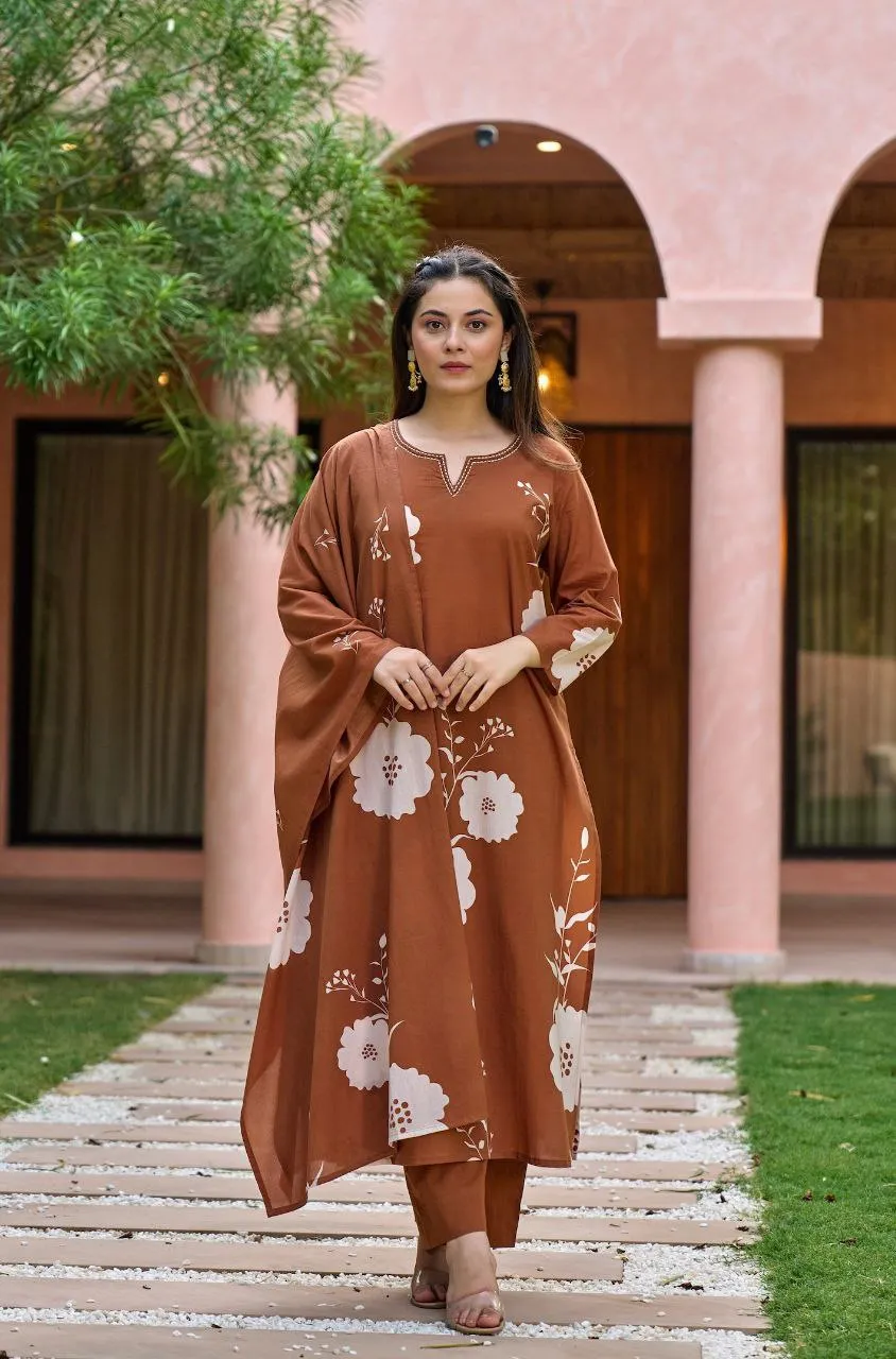 ATQ Premium Muslin Printed Office Wear Readymade Dress