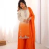 Sabina 1712 Georgette Embroidery Sequence Party Wear Kurti Palazzo