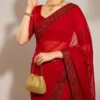 RBC 6065 Satin Silk Designer Embroidery Work Party Wear Saree
