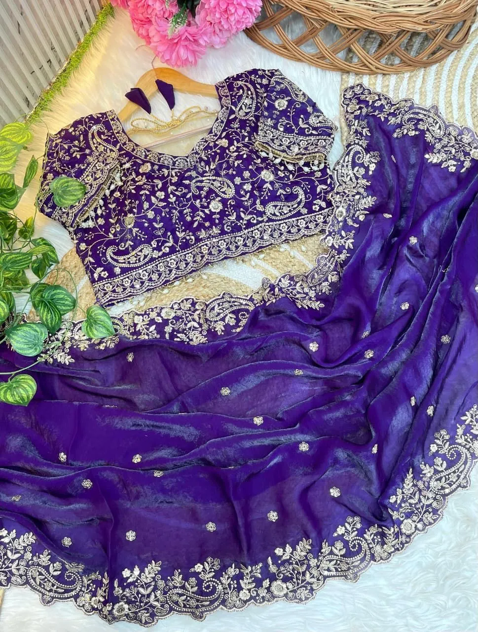 Stylish RBC 6046 Keree Fandy Satin Silk Embroidery Wedding Saree 2026