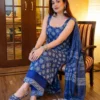 ATQ Rayon Slub Printed Kurti Palazzo With Dupatta Set