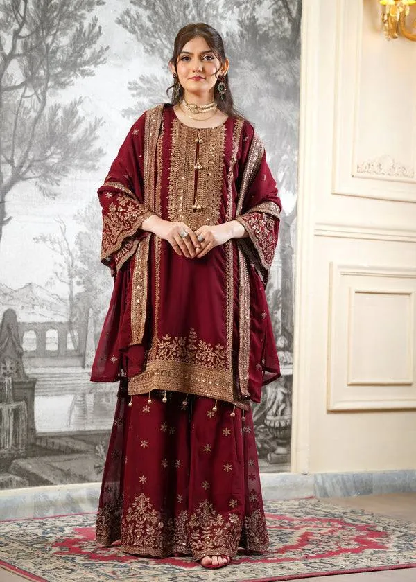 Sabina 890 Fendy Silk Embroidery Work Wedding Gharara Suit