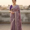 Kusum 834 Sparkle Vichitra Silk Sequence Embroidery Work Saree Exporter in India