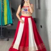 WMT 7701 Rayon Cotton Gota Patti Work Garba Navratri Lehenga Top