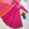 ZT 205 Georgette Silk Hand Work Party Wear Gown With Dupatta