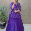 ZT 207 Indira Space Silk Sequence Work Wedding Top Skirt Dupatta