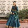 C585 1479 Vichitra Silk Zari Work Party Wear Anarkali Gown Exporter Online