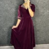 ZT 209 Velvet Designer Hand Work Party Wear Frock