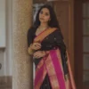 Rani 293 Lichi Silk Clogh Festival Black Saree Supplier in Surat