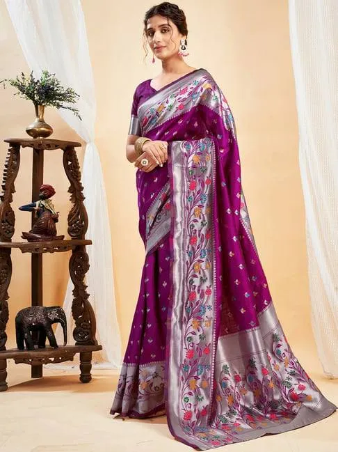 Rani 295 Lichi Silk Jacquard Wedding Wear Saree Supplier