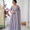 Sabina 5012 Blooming Sequence Embroidery Anarkali Gown Bottom With Dupatta
