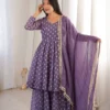 Sabina 5022 Crunchy Silk Jacquard Butti Work Party Wear Top Sharara