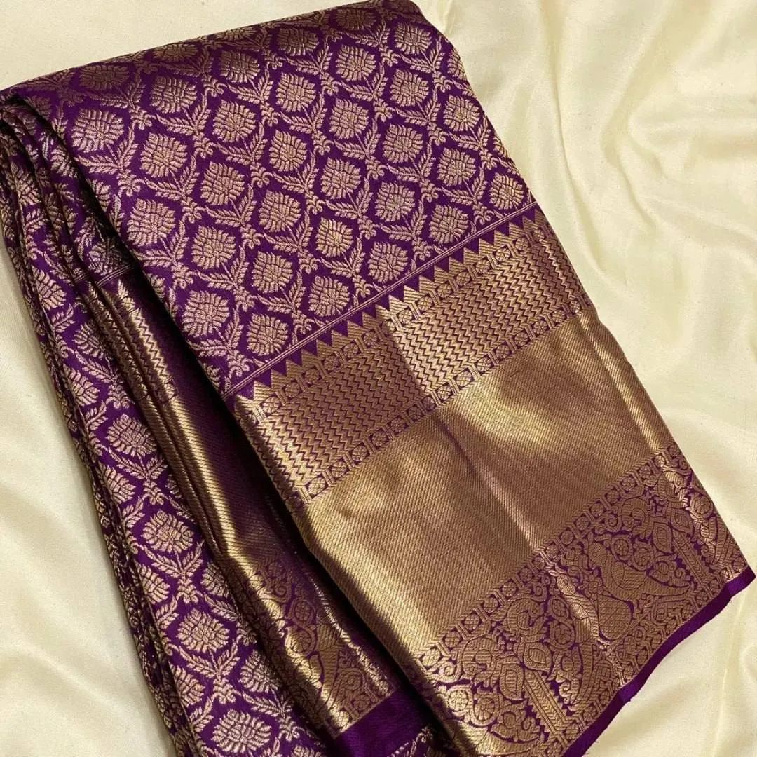 Rani 300 Lichi Silk Cloth Jacquard Party Wear Saree