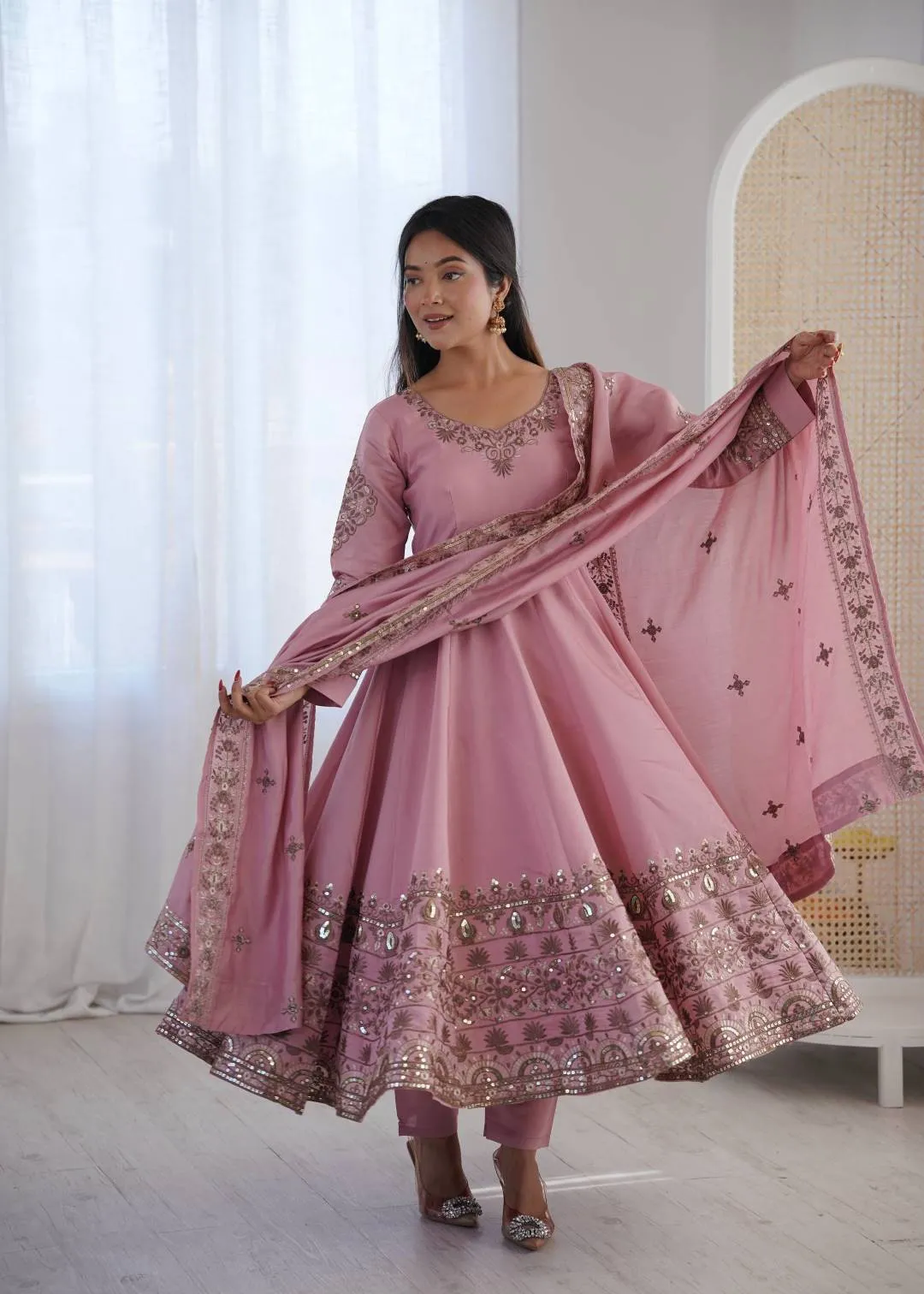 Latest Sabina 5016 Roman Silk Embroidery Work Wedding Anarkali Gown 2026