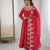 Sabina 5011 Crunchy Silk Sequence Embroidery Anarkali Gown Pant Dupatta