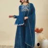 Beauty J 1025 Crunchy Silk Embroidery Designer Party Wear Top Sharara