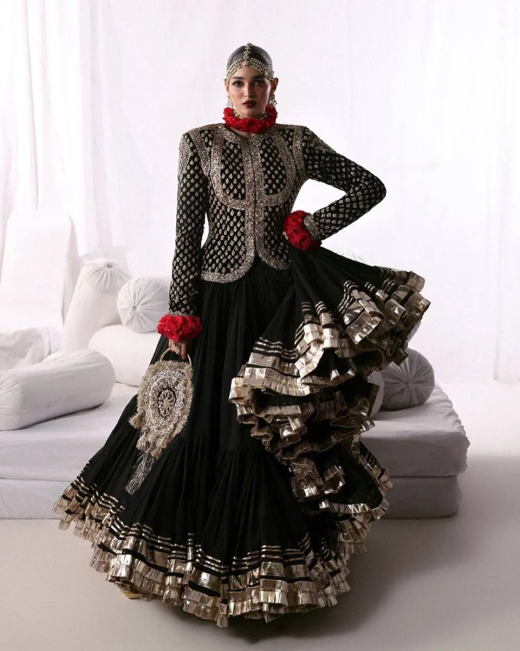 Deepika 6036 Georgette Thread Sequence Work Top Skirt Lehenga