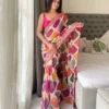 Kiara Sakhi4 Georgette Bandhej Printed Embroidery Party Wear Saree