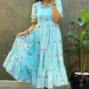 ZT 222 Mul Chanderi Printed Daily Wear Frock For Woven Trending Collection