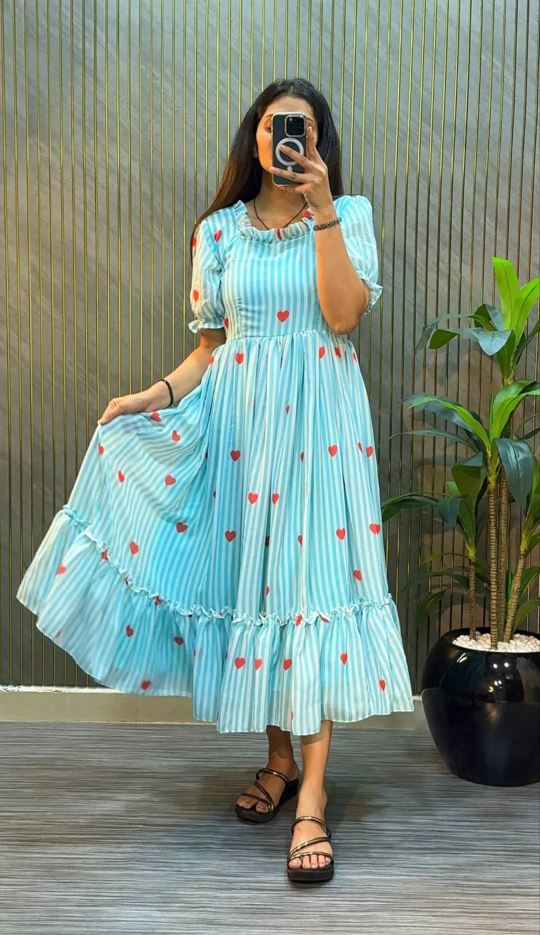 ZT 222 Mul Chanderi Printed Daily Wear Frock For Woven Trending Collection