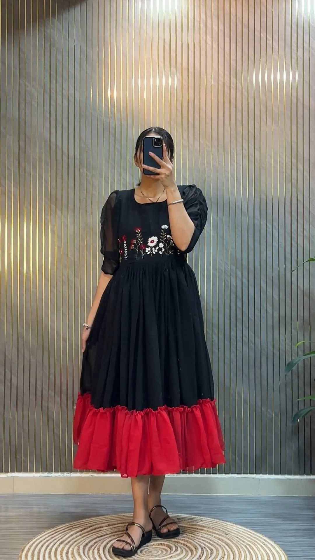 ZF 213 Georgette Hand Work Frock Supplier Surat