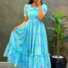 ZT 215 Mul Chanderi Printed Festival Fancy Frock