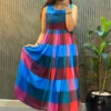 ZF 219 Mul Chanderi Printed Printed Frock With Coat For Women