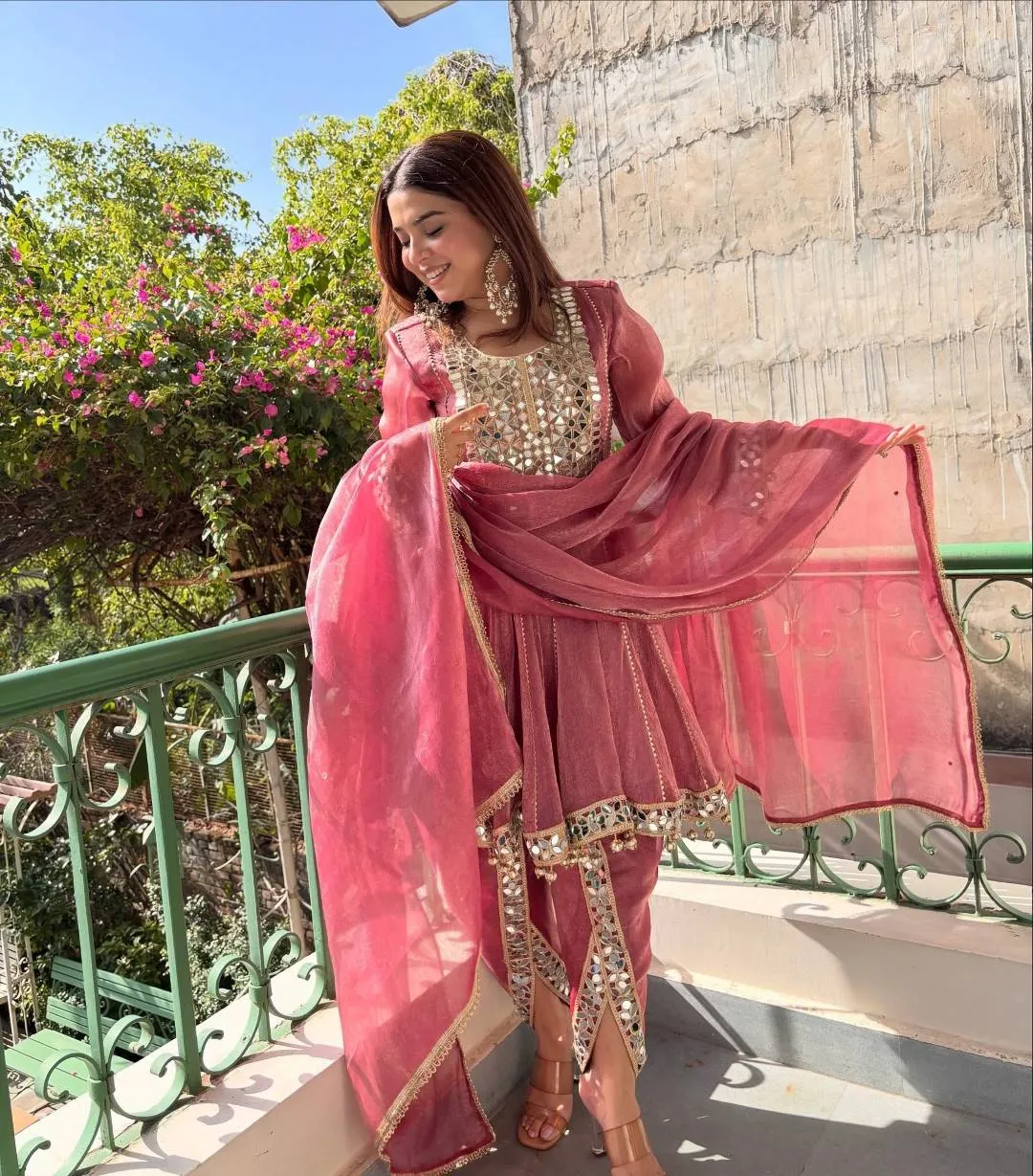 FFD Fandy Silk Mirror Work Latkan Fancy Dhotistyle Suit
