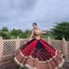 C585 174 Malai Silk Mirror Work Navratri Lehenga Choli 2026