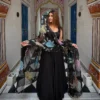 Deepika 6035 Crep Black Party Wear Anarkali Gown Pant With Dupatta