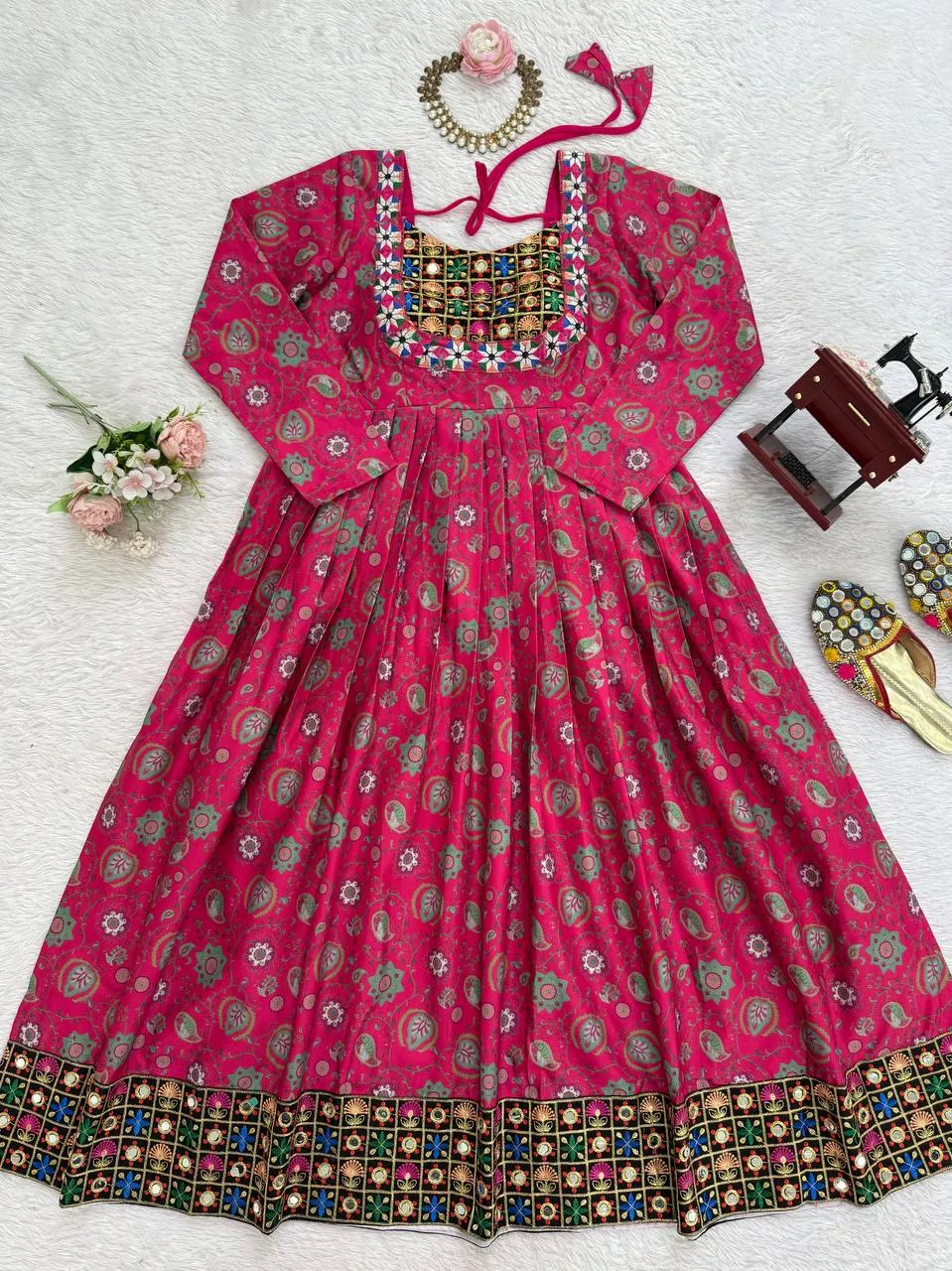 Deepika 5920 Reyon Thread Printed Work Navratri Gown