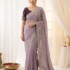 Kusum 878 Palki Fandy Satin Embroidery Sequence Work Party Wear Saree