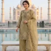 BV 477 Crunchy Silk Embroidery Work Designer Kurti Pant Dupatta
